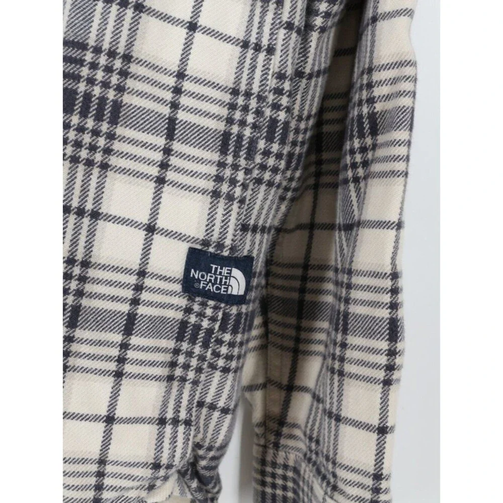 The North Face Arroyo Flannel Mens Utility Blue Plaid Size Medium Organic Cotton